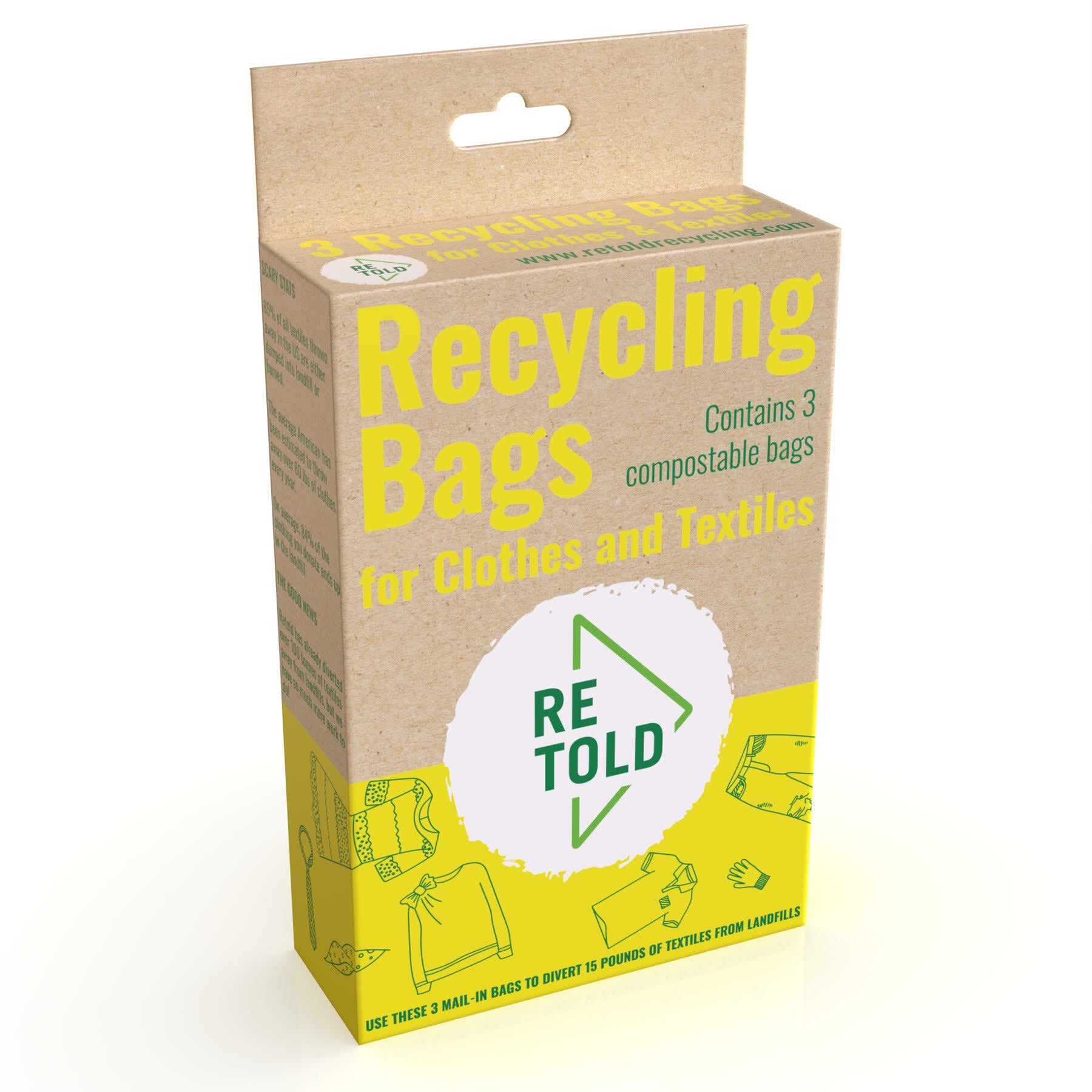 Retold's Three Bags in a Box: 3 clothing recycling bags – Retold