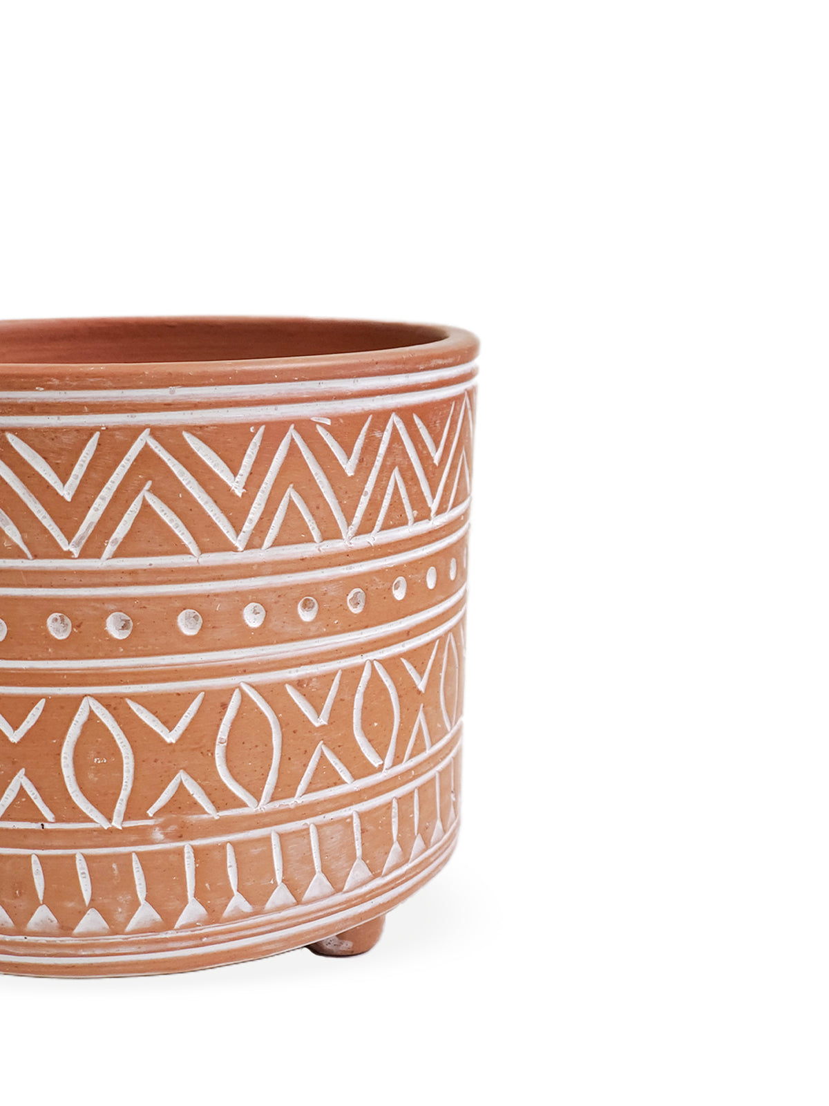 KORISSA: Hand Etched Terracotta Pot - Small