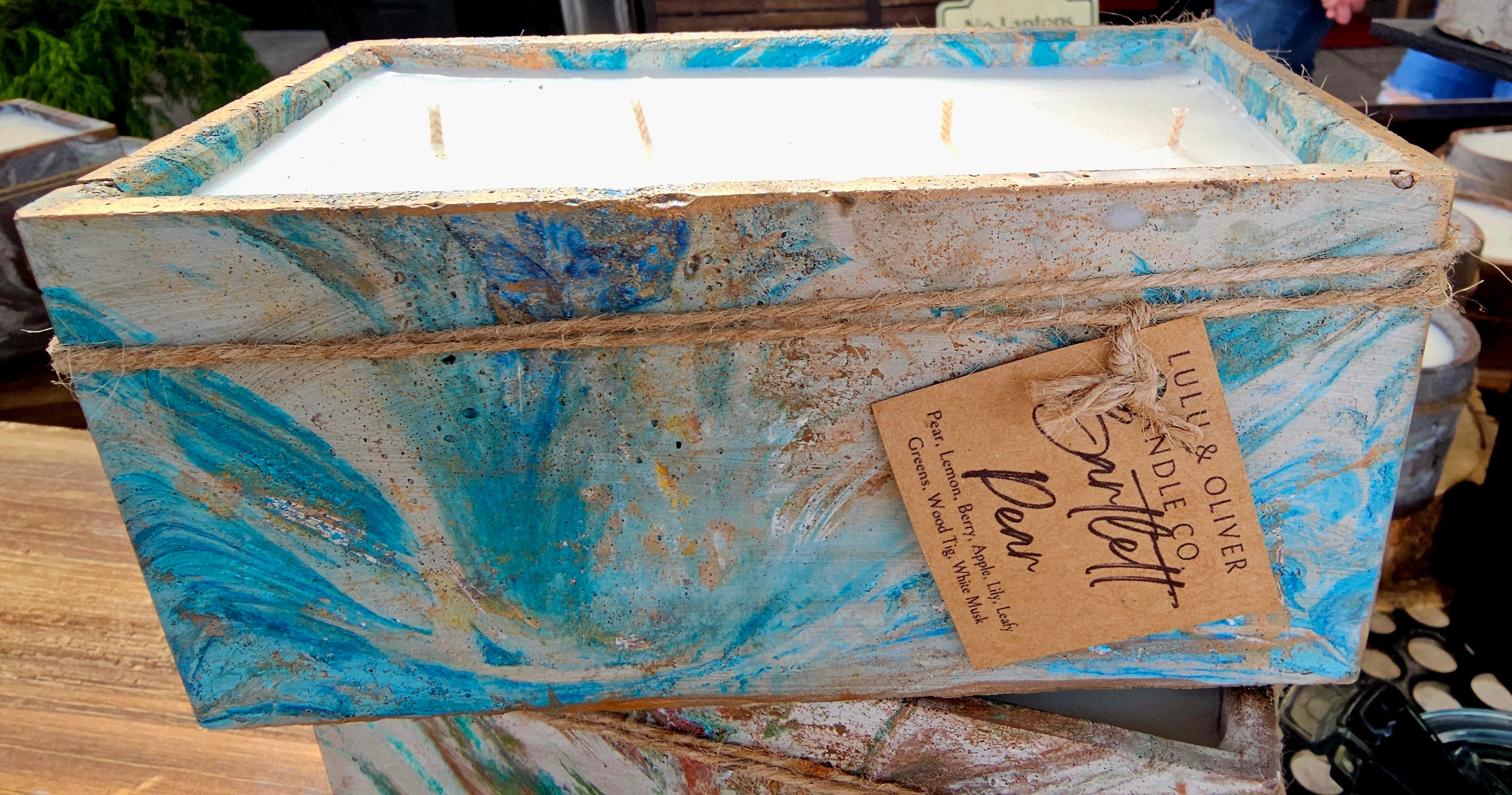LuLu & Oliver: Signature Concrete Candle - XL Rectangle Handpainted Concrete Candle