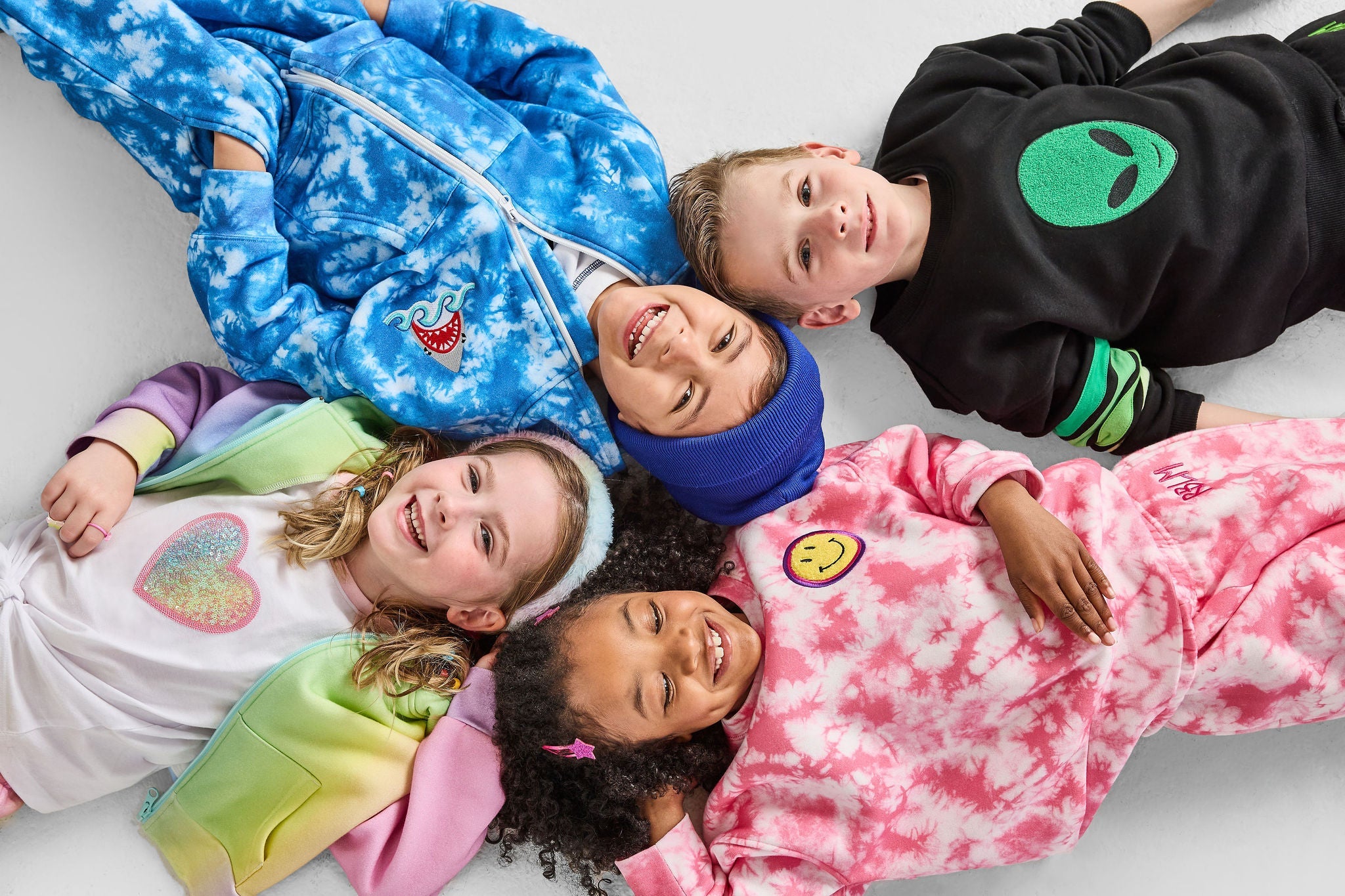 Rebloomed Kids: Smiley Tie-Dye Crewneck Sweatshirt