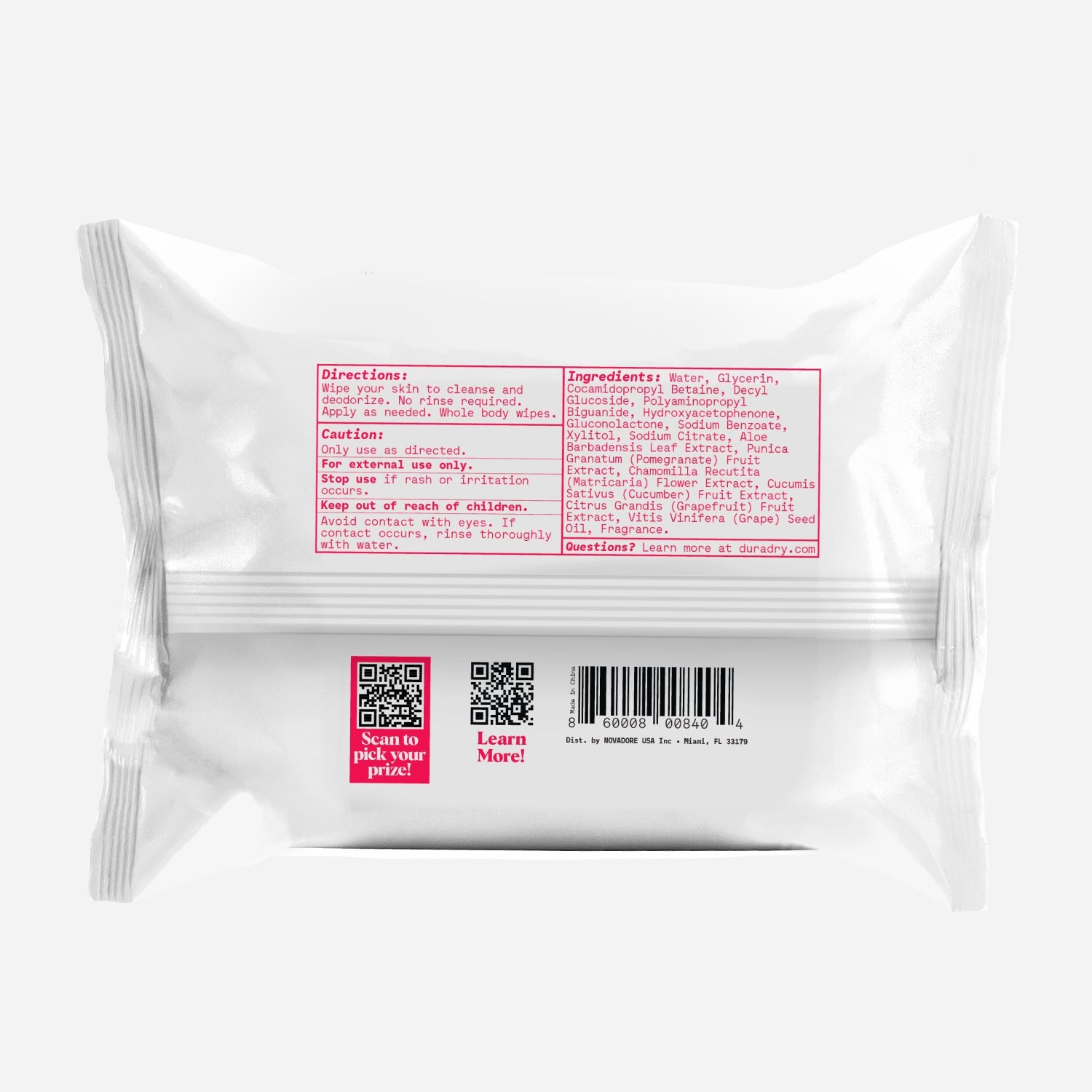 Duradry: Whole Body Deodorant Wipes
