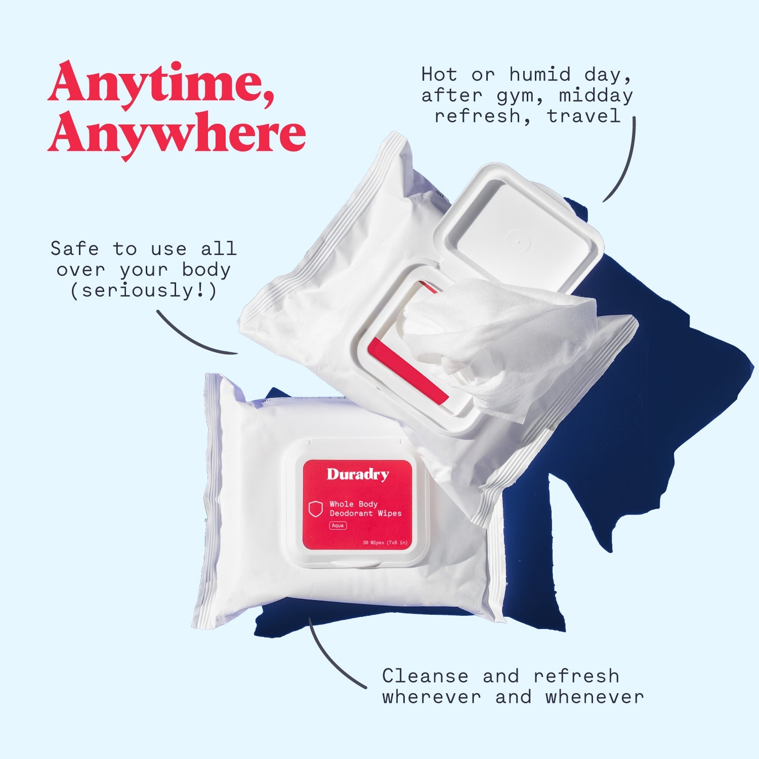 Duradry: Whole Body Deodorant Wipes