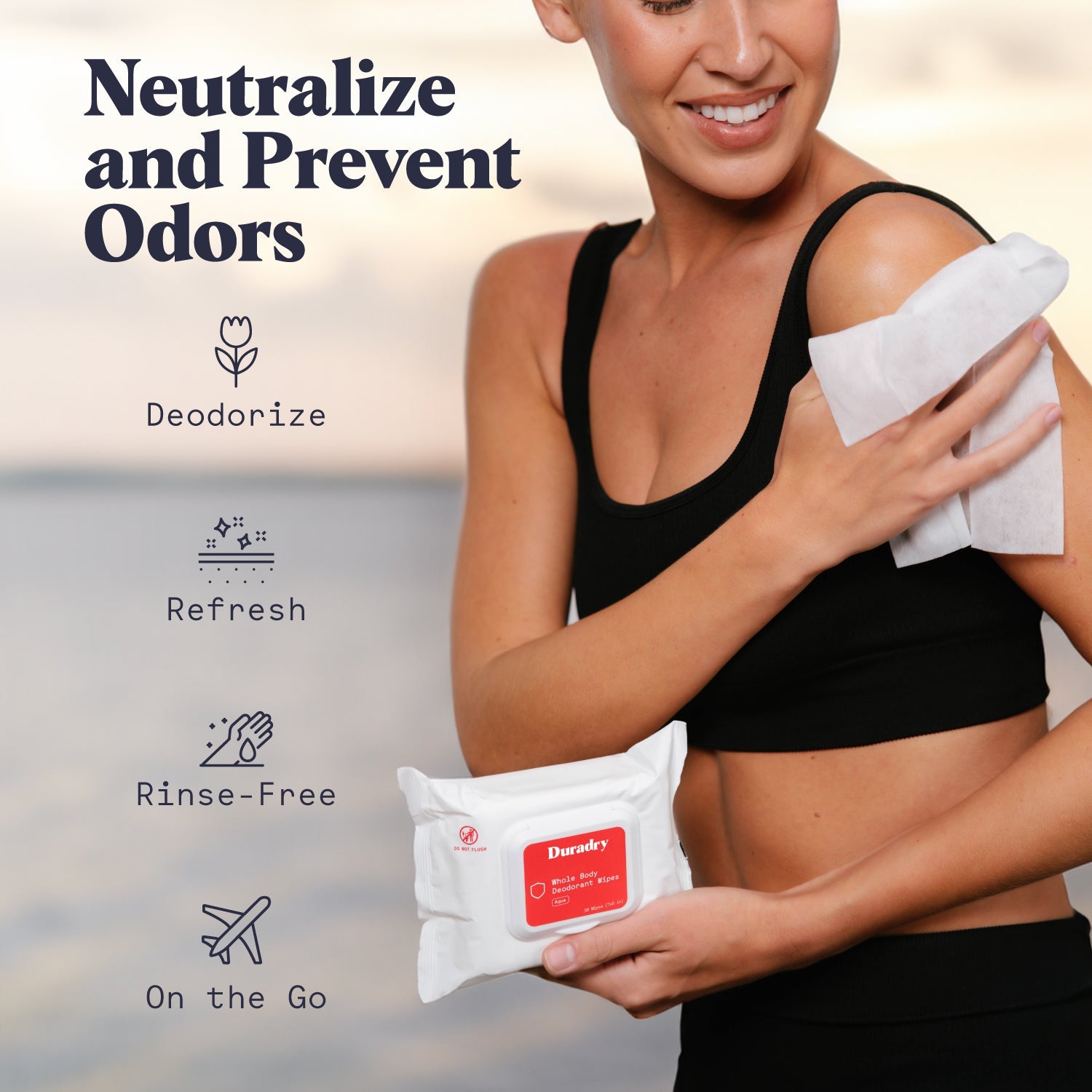 Duradry: Whole Body Deodorant Wipes