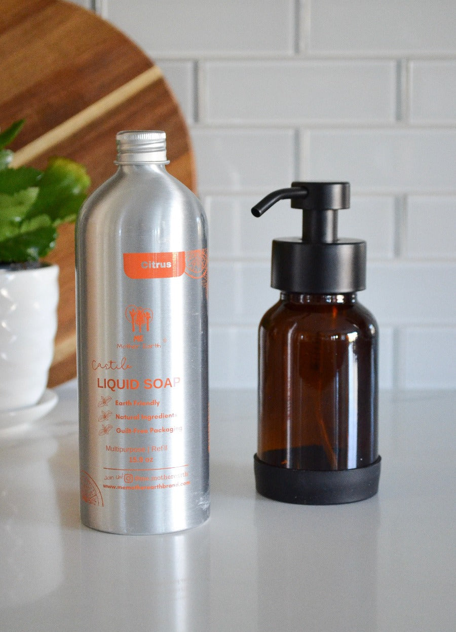Esker: Amber Foaming Soap Pump + Castile Soap Bundle