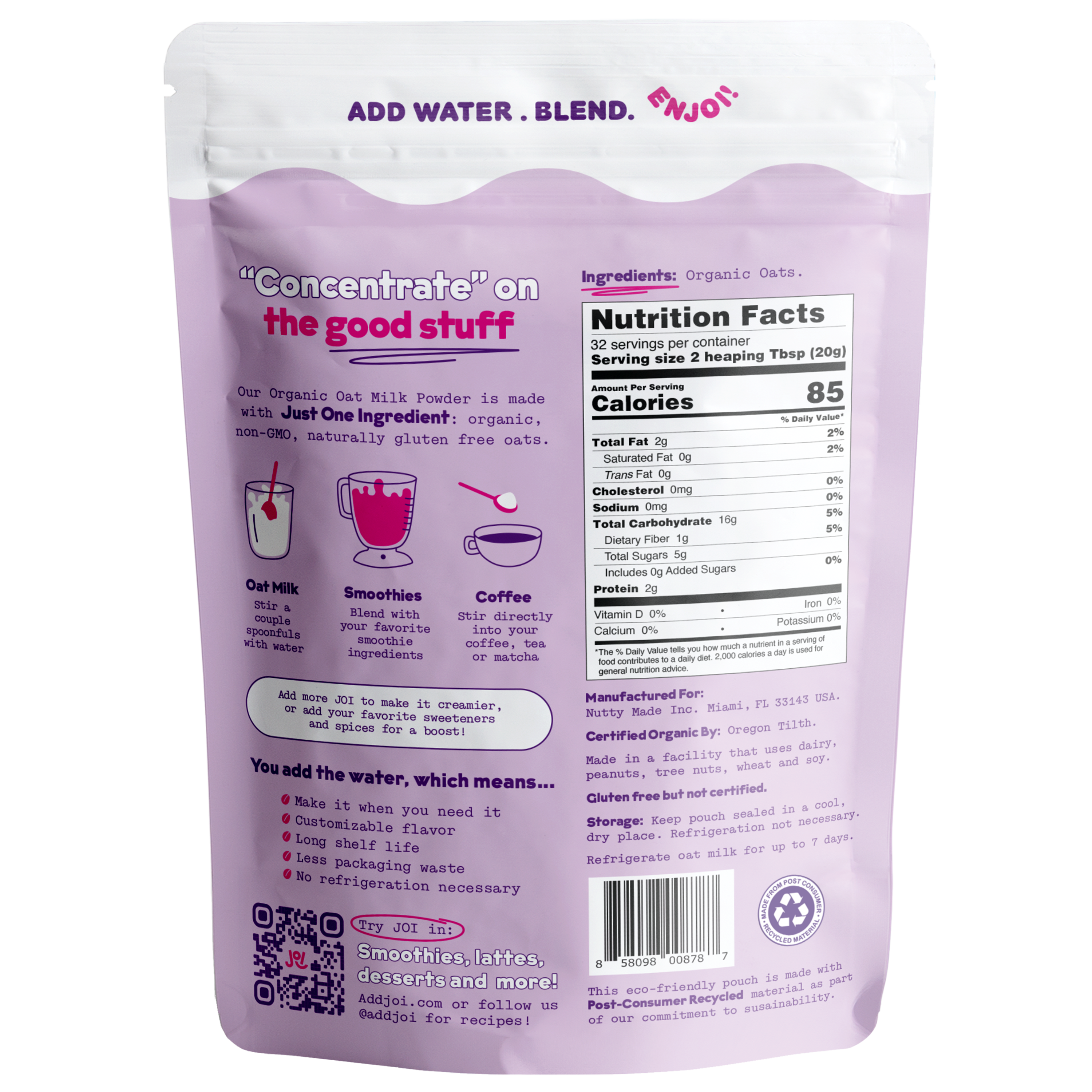 JOI: Instant Organic Oat Milk
