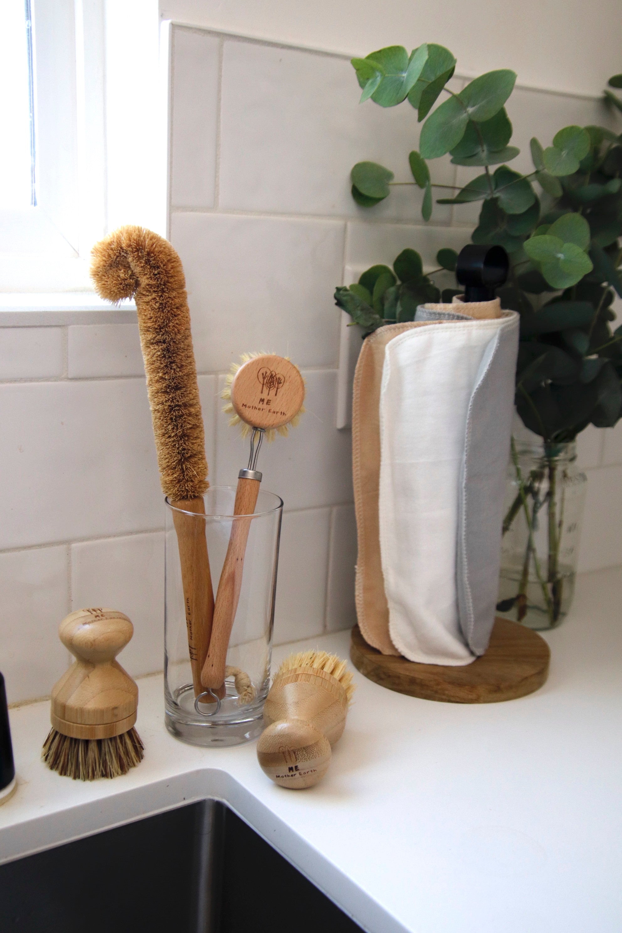 4 Pack Multipurpose Wood + Plant Fiber Cleaning Brushes