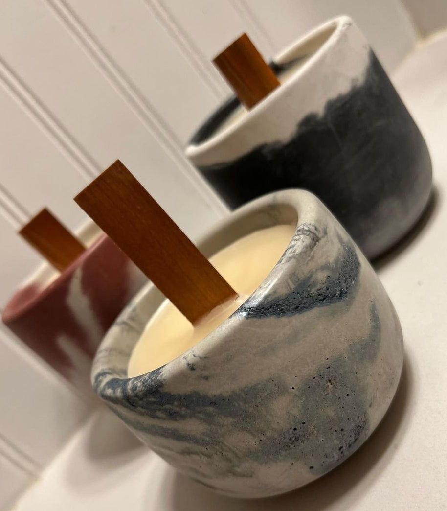 LuLu & Oliver: Signature Concrete Candle - Tulip (small) Handpainted Concrete Candle