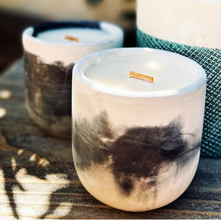 LuLu & Oliver: Signature Concrete Candle - Tulip (small) Handpainted Concrete Candle