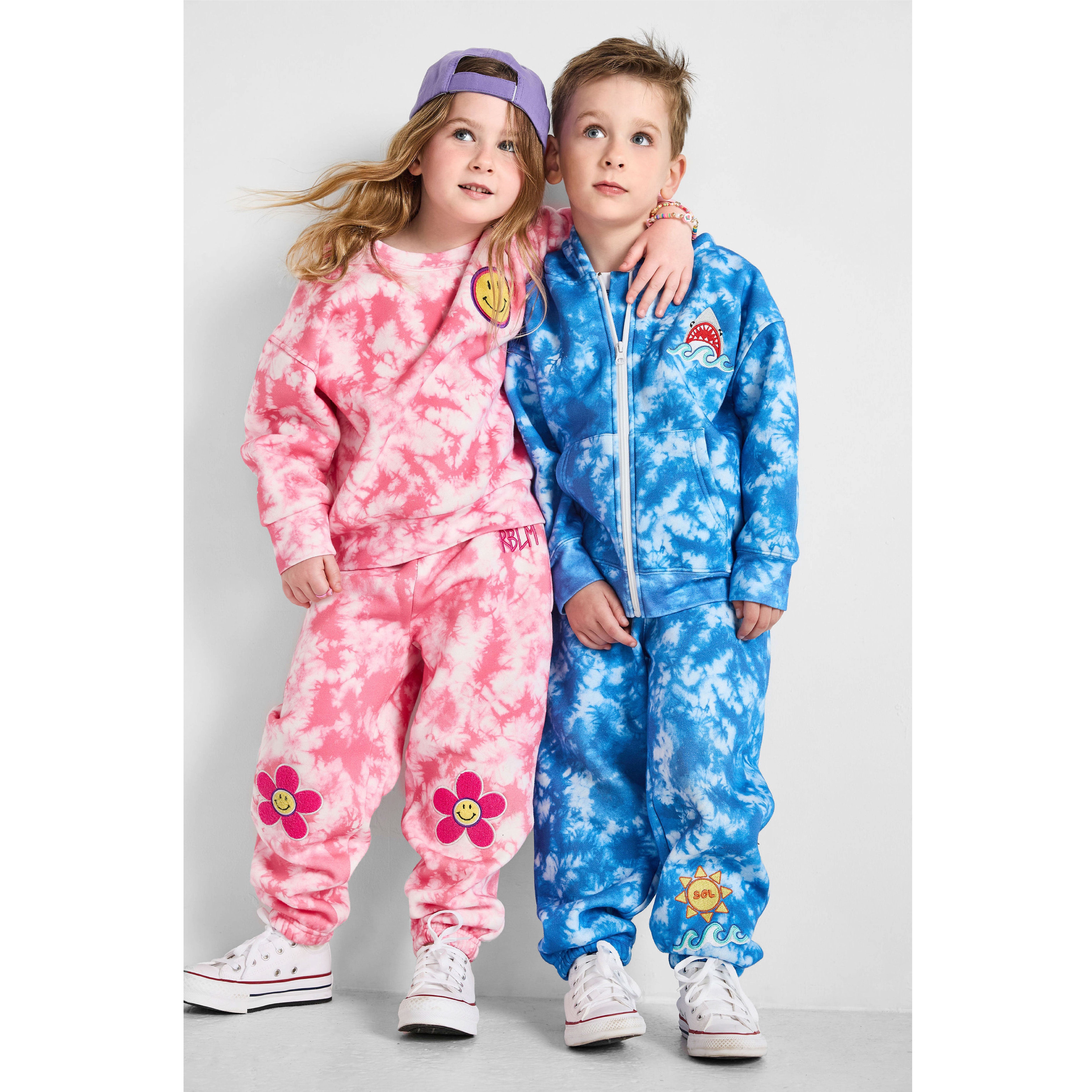 Rebloomed Kids: Smiley Tie-Dye Crewneck Sweatshirt