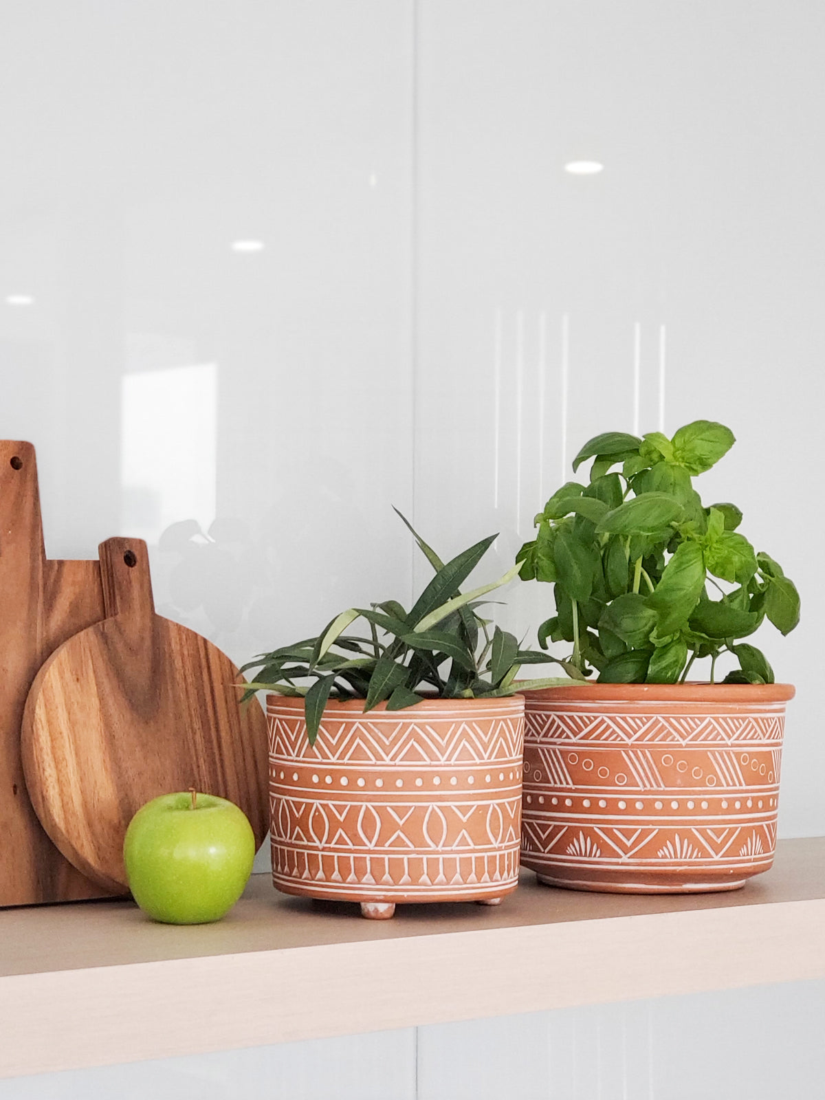 KORISSA: Hand Etched Terracotta Pot - Small