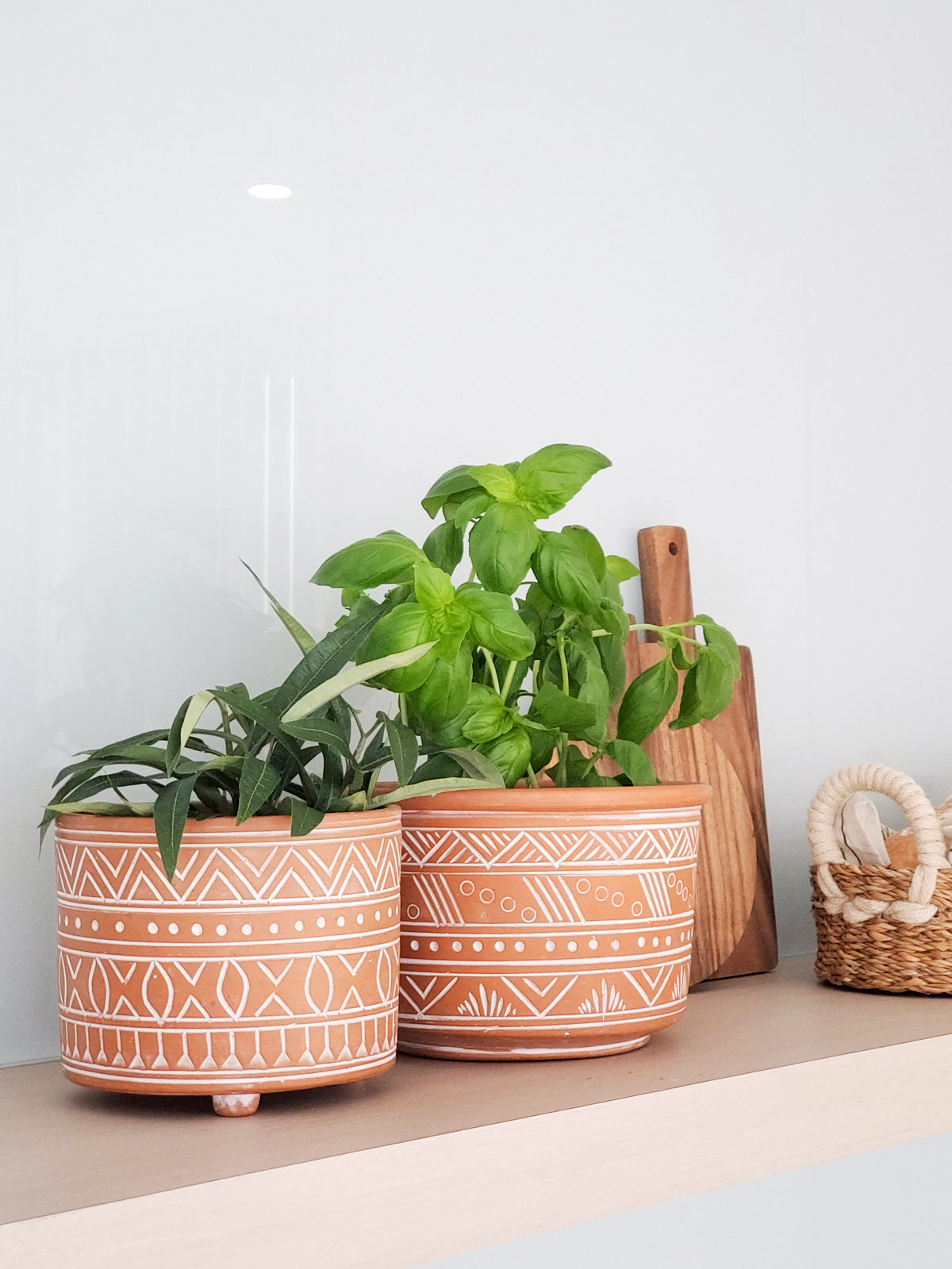 KORISSA: Hand Etched Terracotta Pot - Small