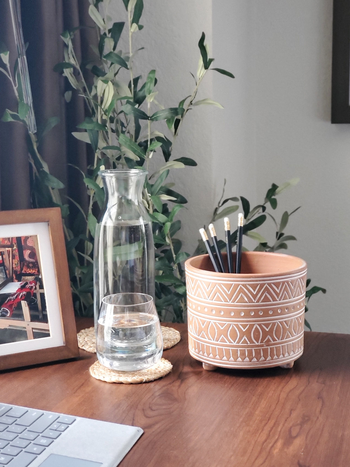KORISSA: Hand Etched Terracotta Pot - Small