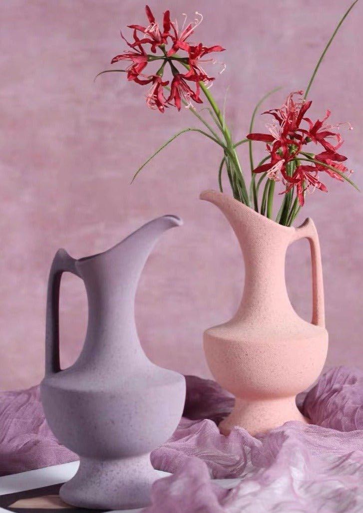 INSPECIAL HOME: Handmade Medieval Style Ceramic Decorative Flower Vase with Matte Finish