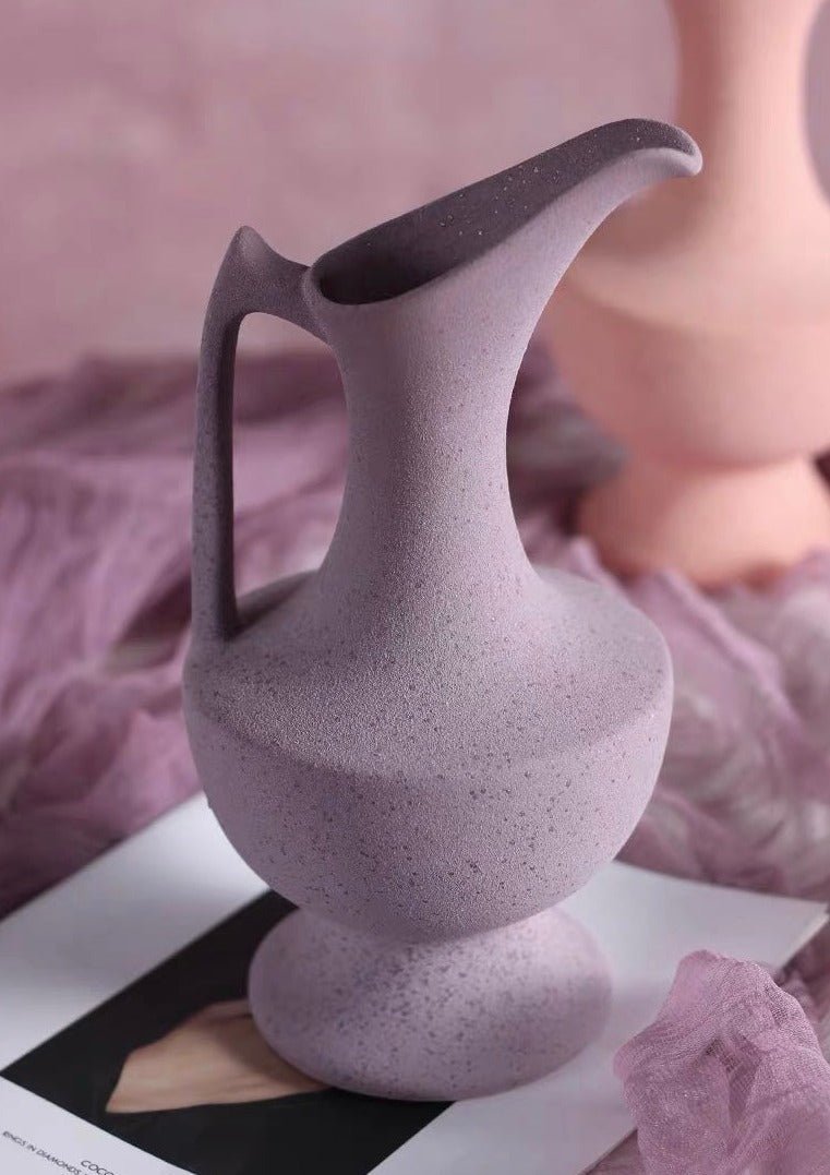 INSPECIAL HOME: Handmade Medieval Style Ceramic Decorative Flower Vase with Matte Finish