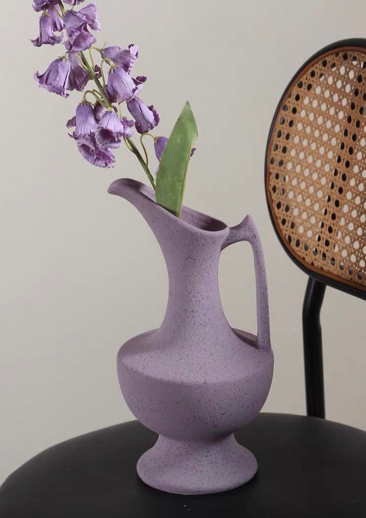 INSPECIAL HOME: Handmade Medieval Style Ceramic Decorative Flower Vase with Matte Finish