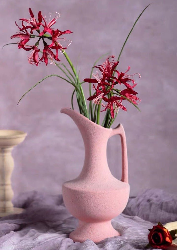 INSPECIAL HOME: Handmade Medieval Style Ceramic Decorative Flower Vase with Matte Finish