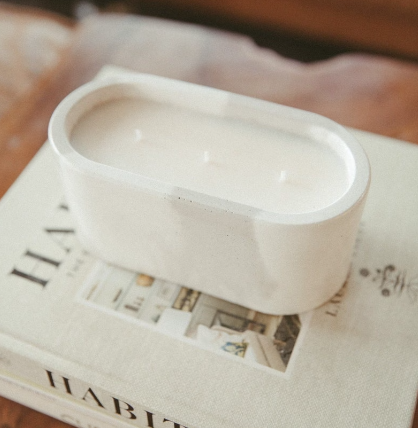 LuLu & Oliver: Large Oval Hand painted Concrete Candle
